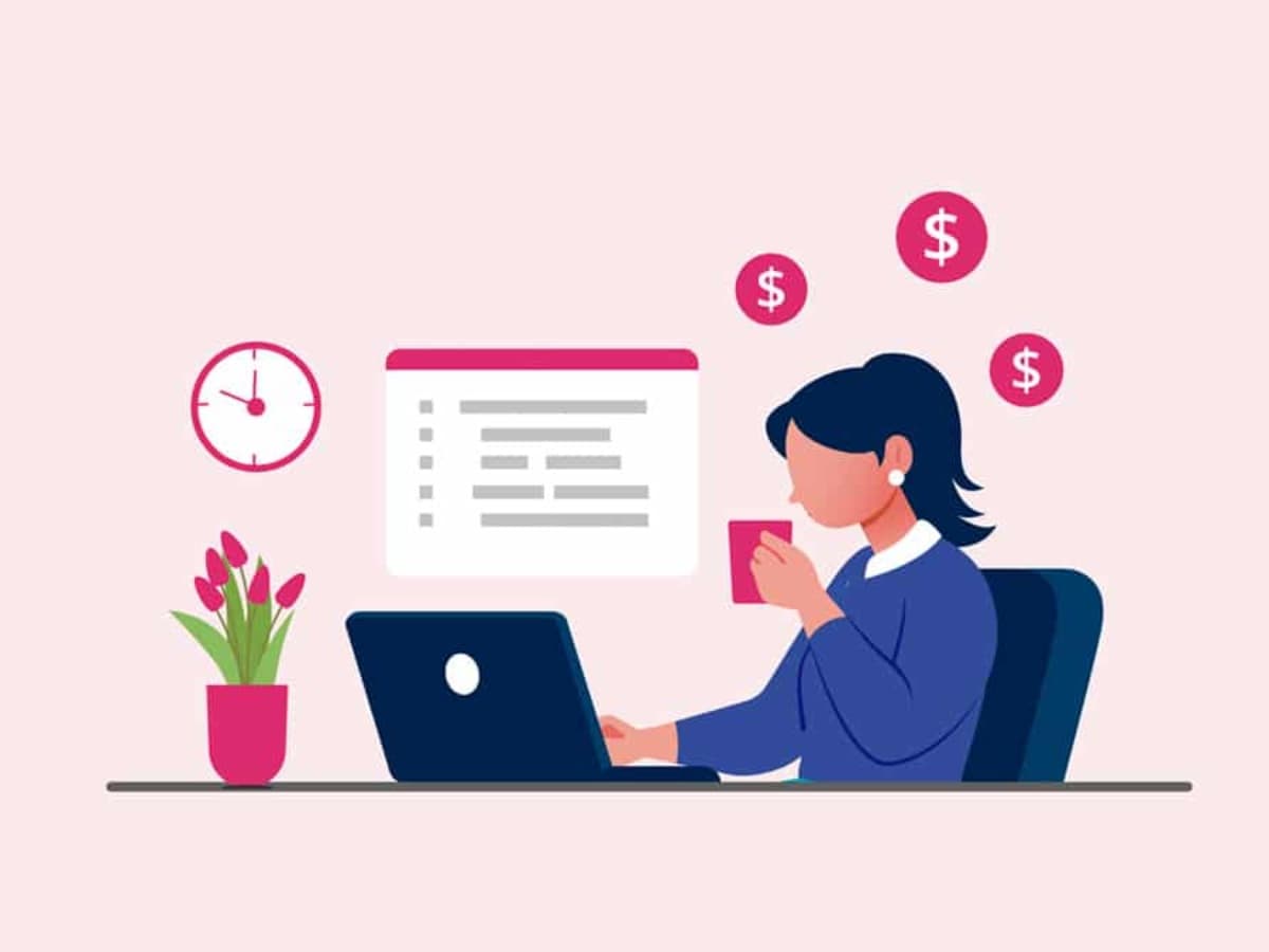 Freelancer trabalhando em home office calculando o valor da hora de trabalho
